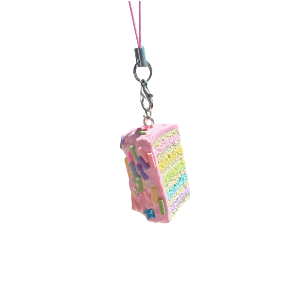 rainbow cake phone charm