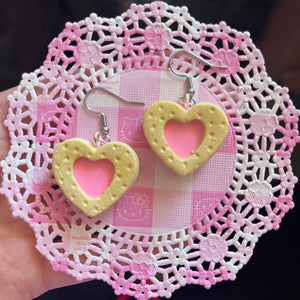 heart cookie earrings