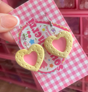 heart cookie earrings