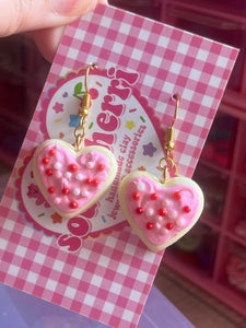 heart sugar cookie earrings