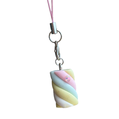 marshmallow twist phone charm