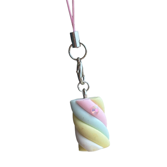 marshmallow twist phone charm