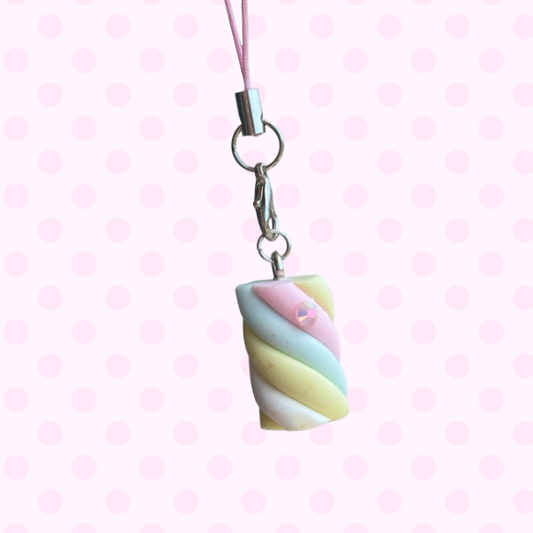 marshmallow twist phone charm