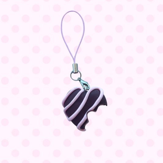 heart truffle phone charm