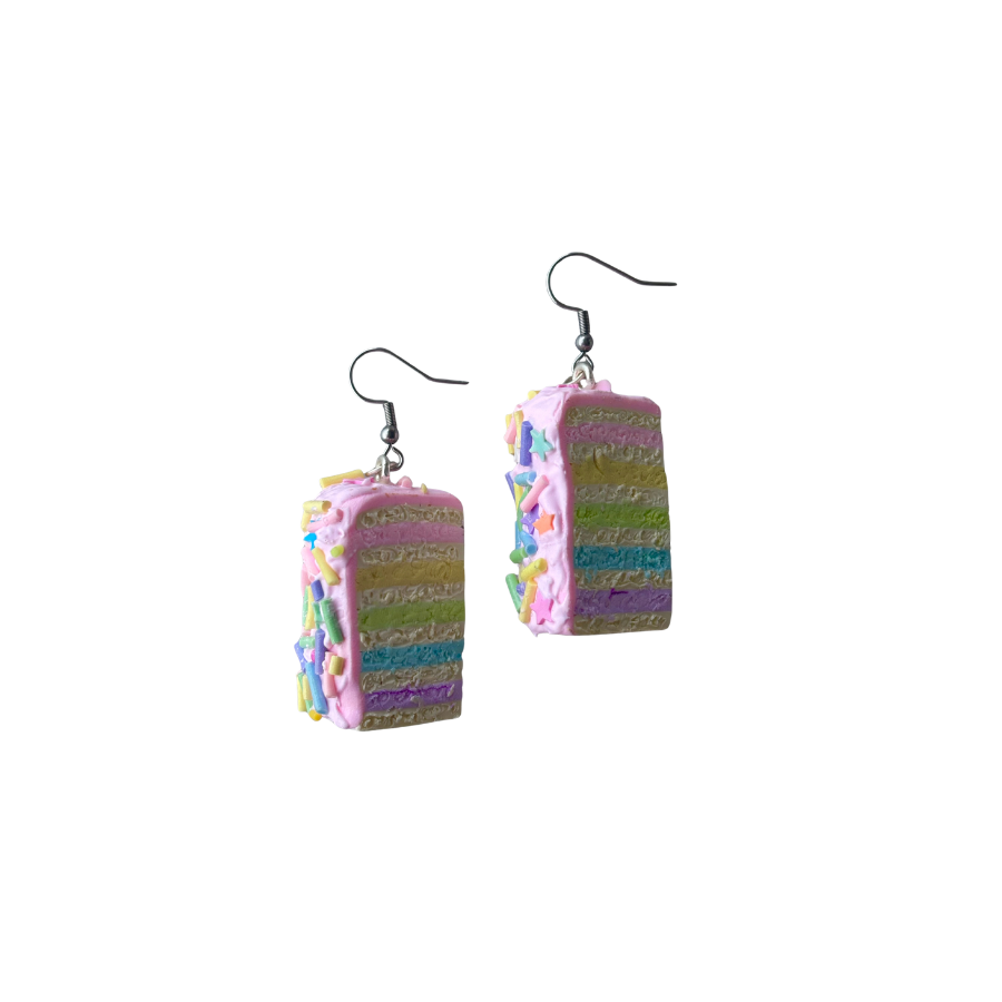 rainbow cake earrings