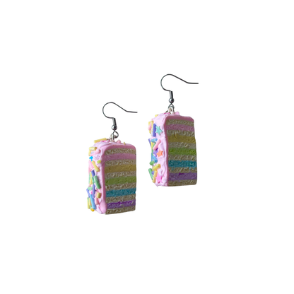 rainbow cake earrings