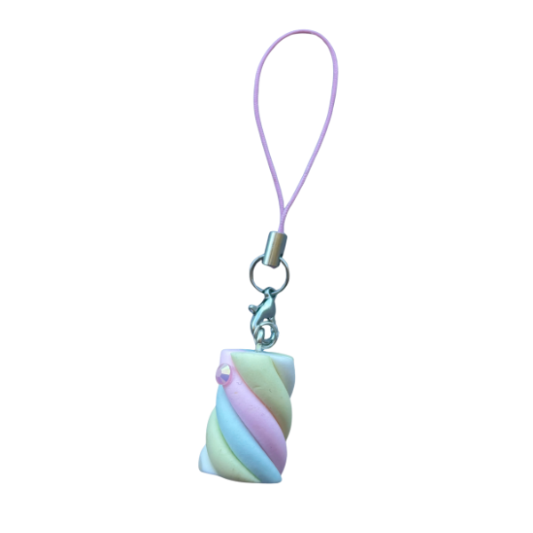 marshmallow twist phone charm