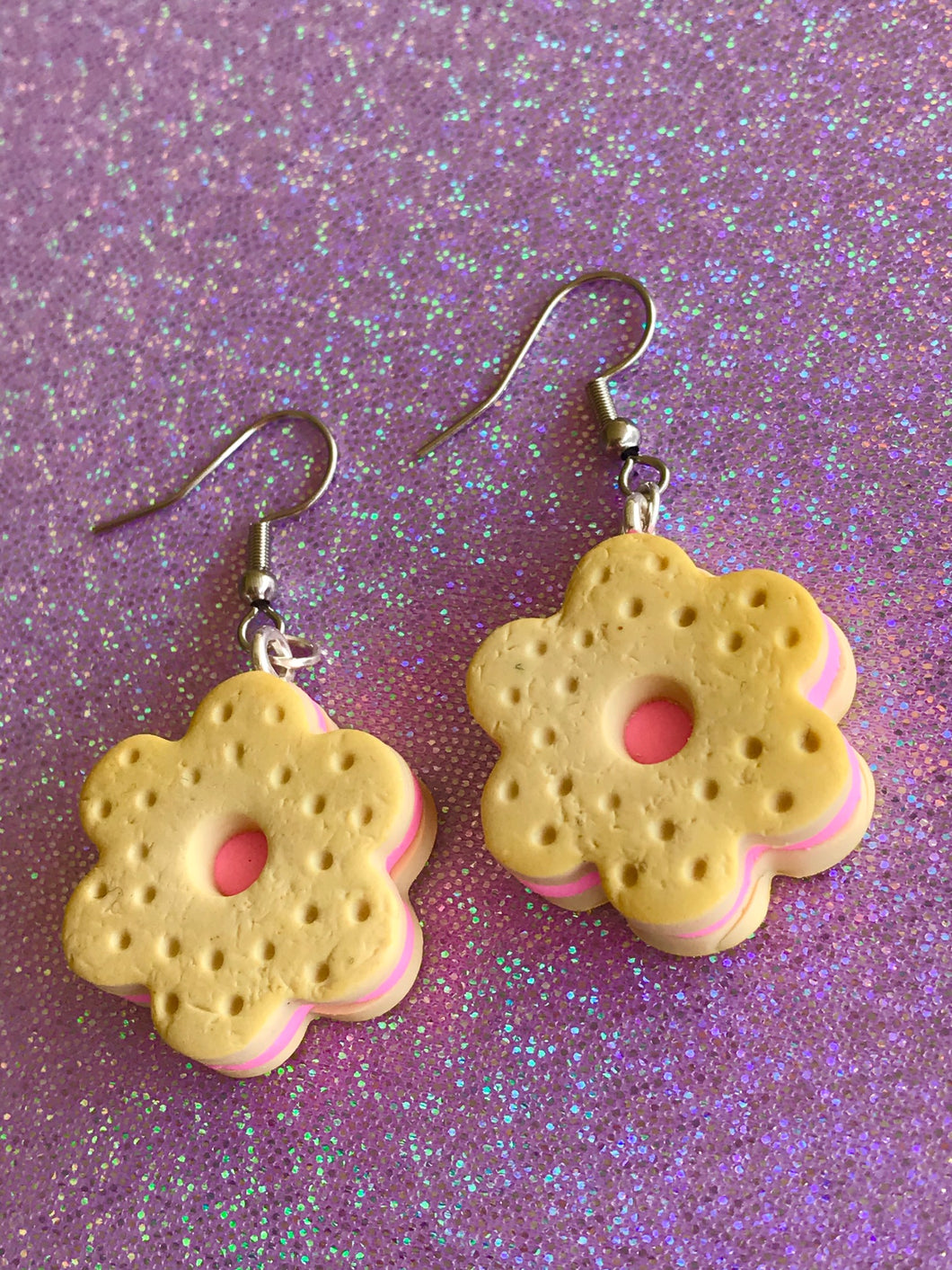 flower cookie earrings