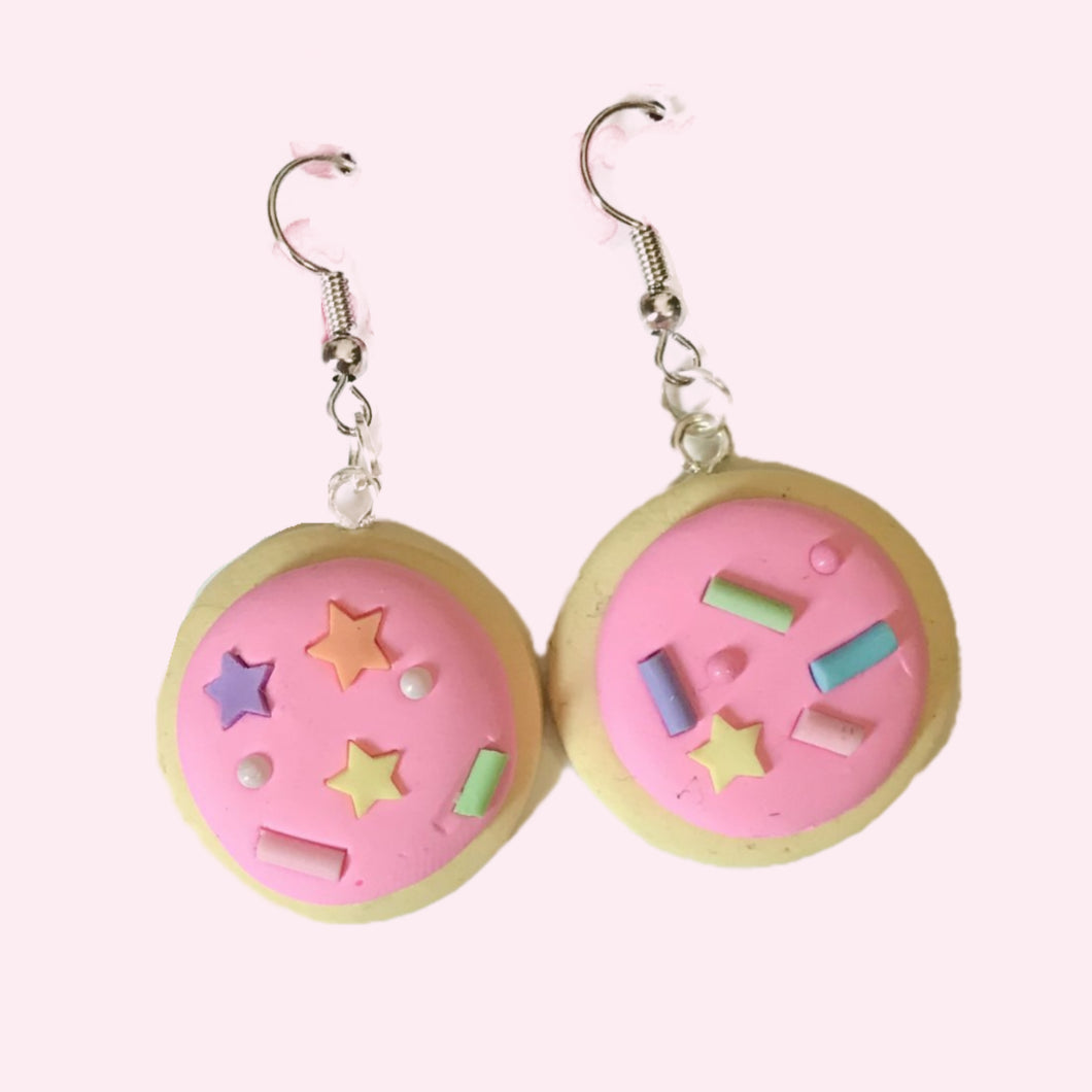 pink sugar cookie earrings