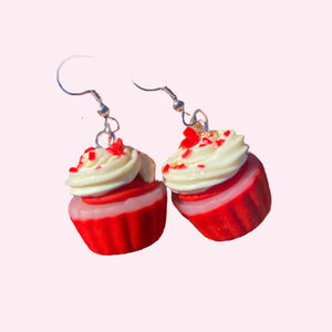 red velvet cupcake earrings