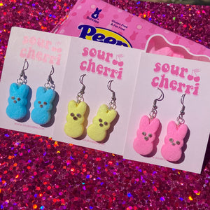 marshmallow peep earrings