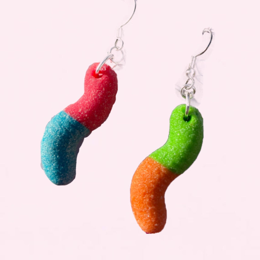 gummy worm earrings