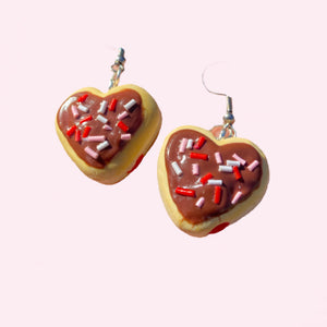 heart jelly filled donut earrings